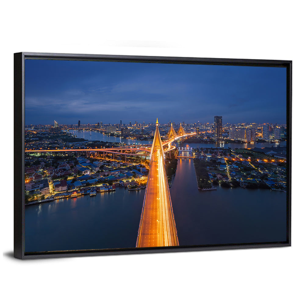 Bhumibol Bridge Over Chao Phraya Wall Art