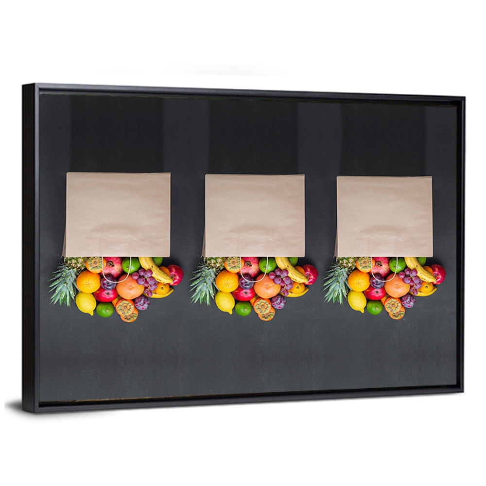 Three Paper Bags of Fruit Wall Art
