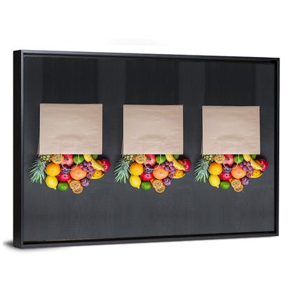 Three Paper Bags of Fruit Wall Art