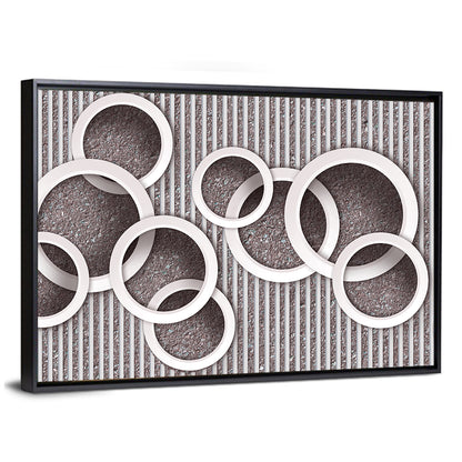 Layered White Circles Wall Art