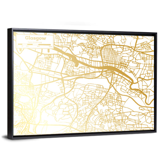 Glasgow City Map Wall Art