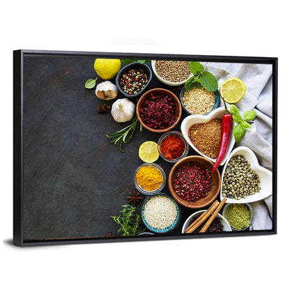 Heart-shaped Spice Bowls Still Life Wall Art