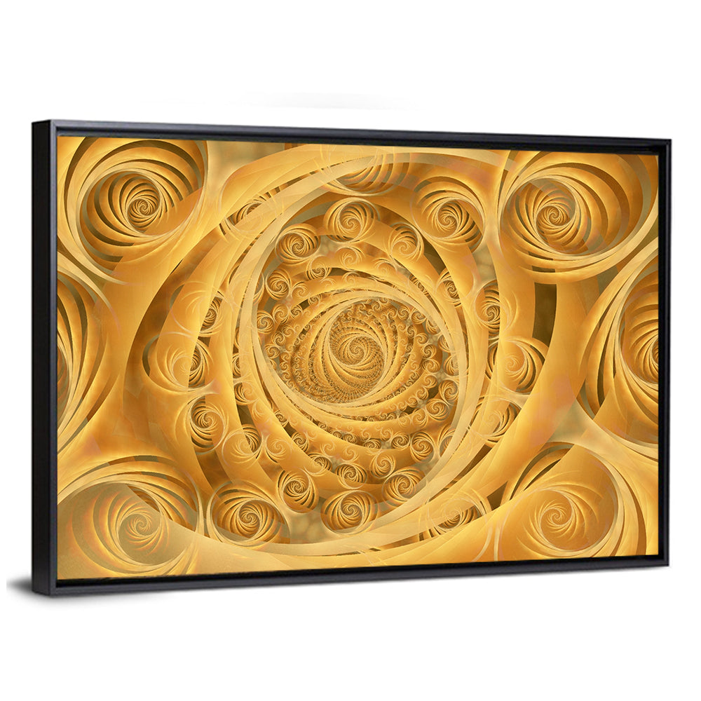 Wispy Gold Spirals Pattern Wall Art