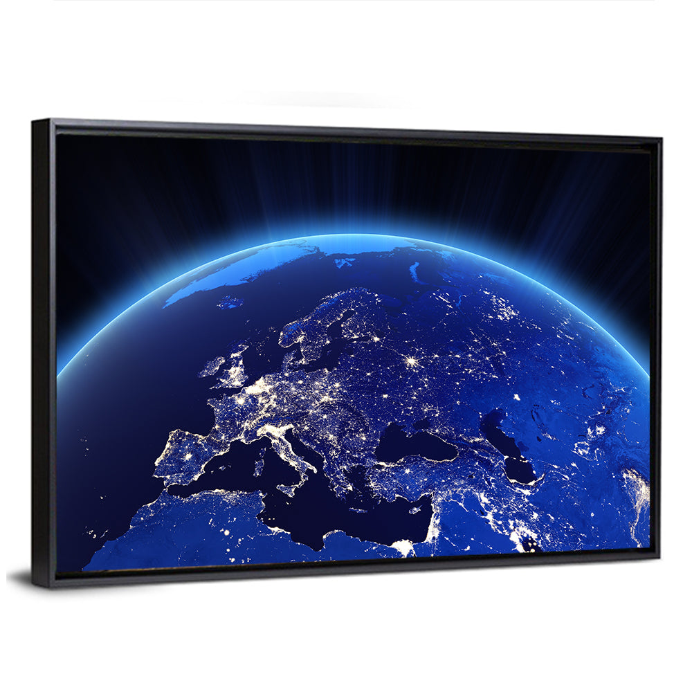Europe Night Lights from Orbit Wall Art