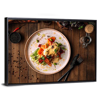 European Breakfast With Bruschetta Salmon Avocado And Cheese Wall Art