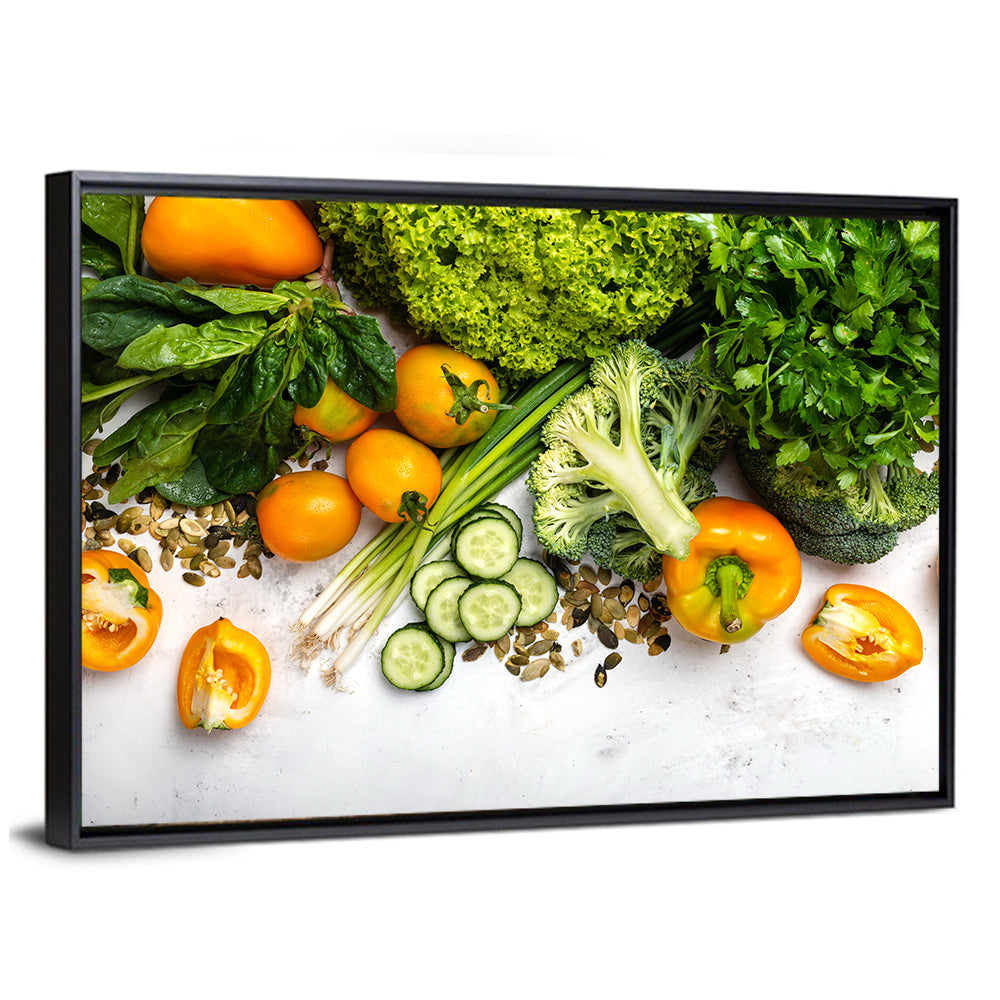 Fresh Vegetable Flat Lay Wall Art