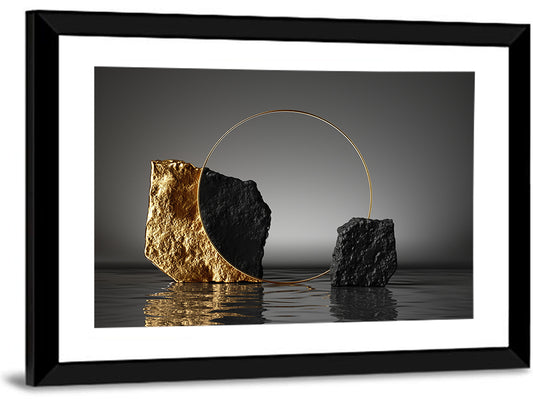 Golden Cobblestone Ring Wall Art