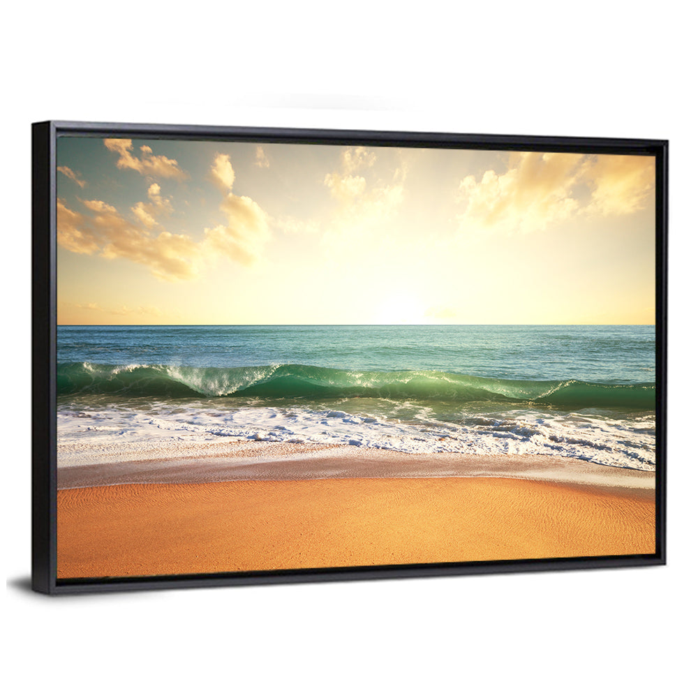 Sunset Over Breaking Wave Wall Art