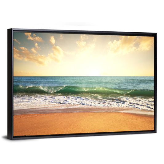 Sunset Over Breaking Wave Wall Art