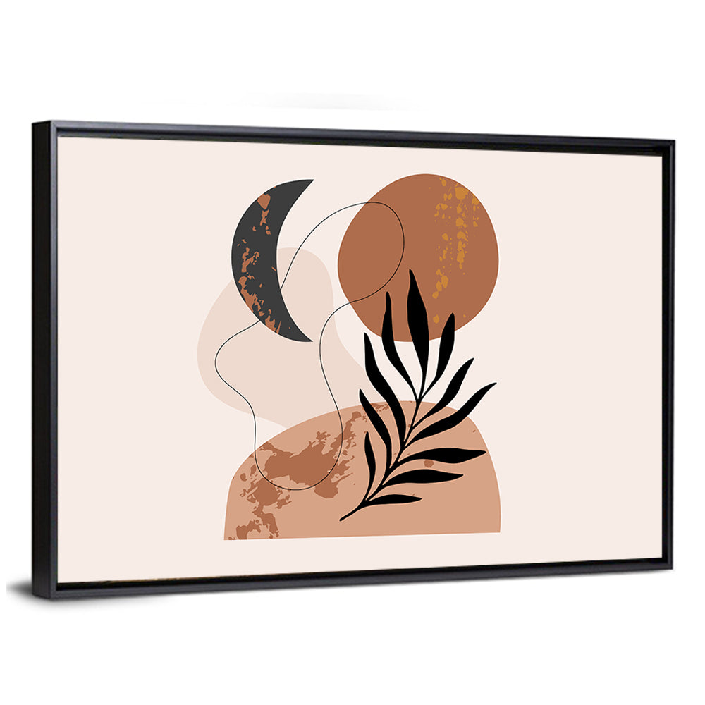 Crescent Moon Botanical Minimalist Wall Art