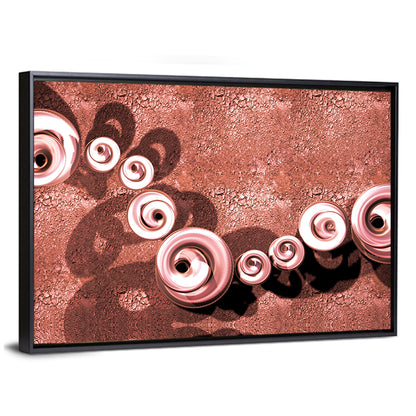 Spiral Copper Spheres Wall Art