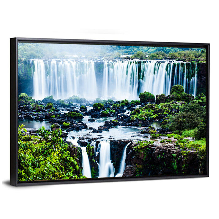 Iguazu Falls Cascades Wall Art as a framed canvas