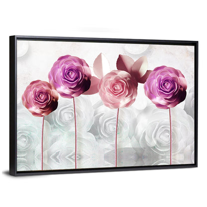 3D Rose Flower Wall Art
