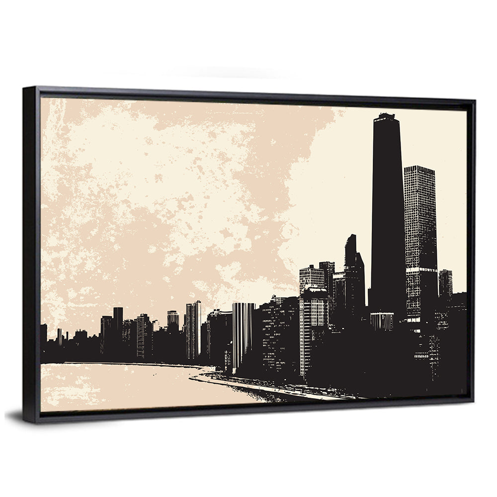 Chicago Skyline Silhouette Wall Art