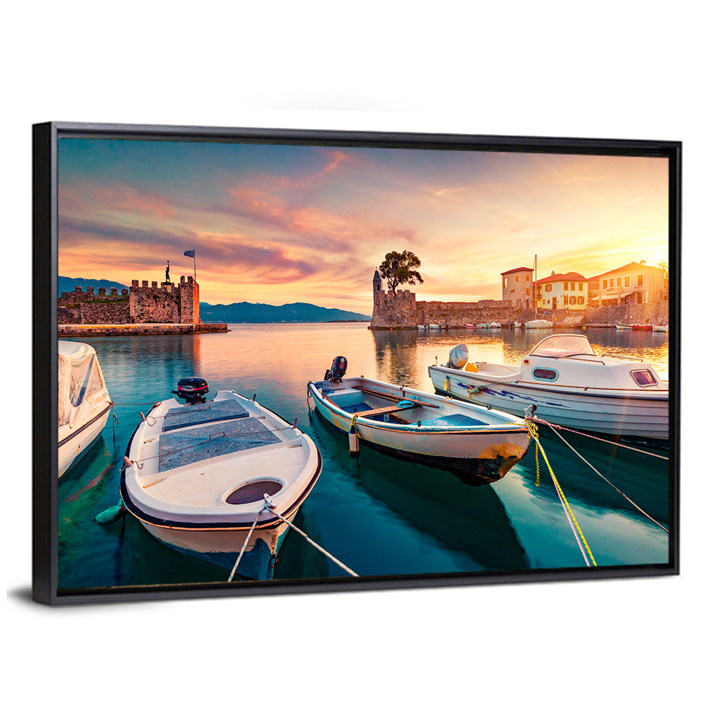 Nafpaktos Harbor at Sunset Wall Art