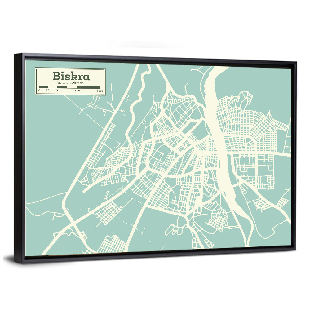 Biskra Aerial Map Wall Art