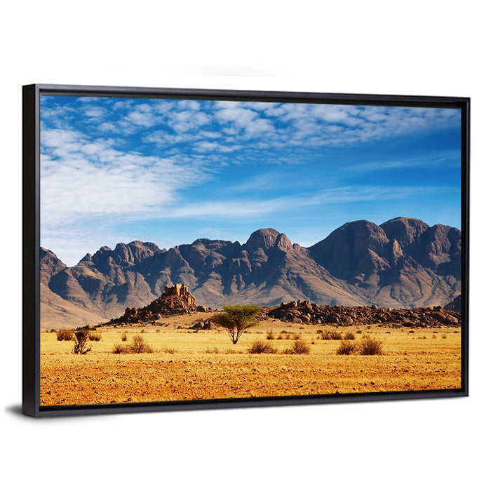 Namib Desert Rocks Wall Art as a framed canvas