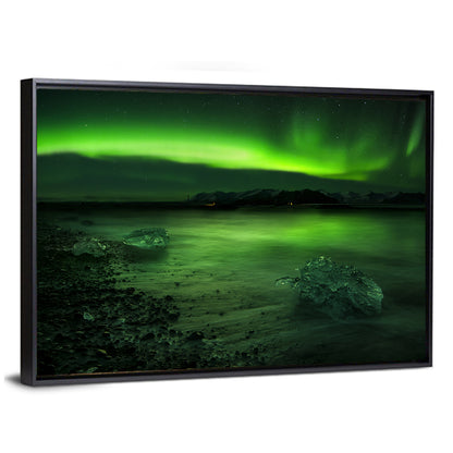 Aurora Polaris Over Icebound Shore Wall Art