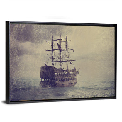 Old Pirate Ship at Sea Wall Art