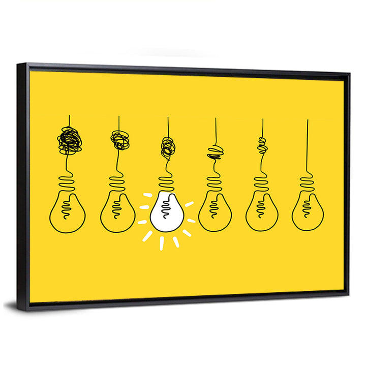 Lightbulb Progression from Complexity to Clarity Wall Art