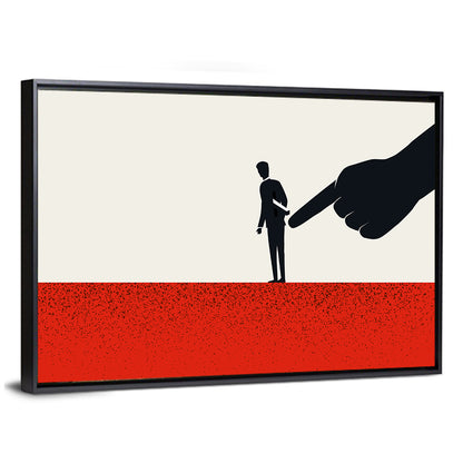 Giant Hand Pointing at Man Wall Art