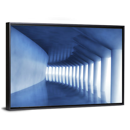Curved Blue Corridor Wall Art