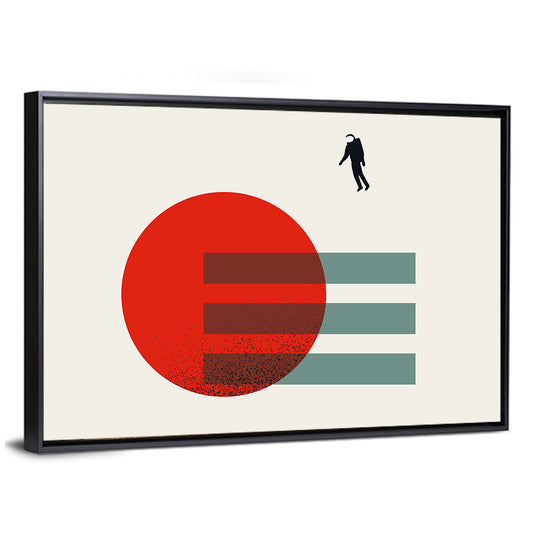 Minimalist Astronaut and Red Planet Wall Art