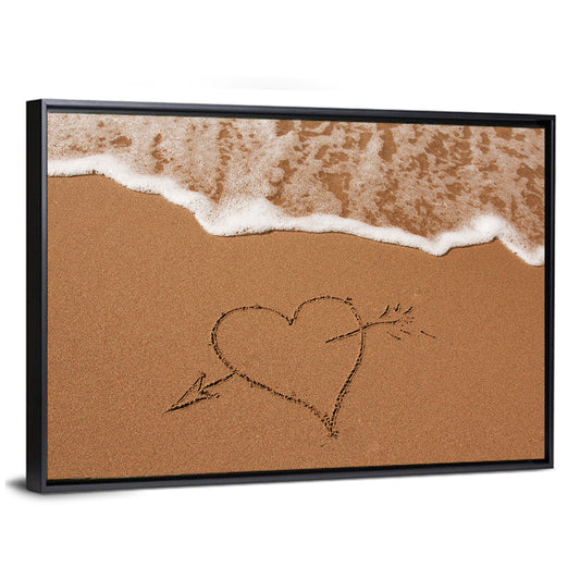 Heart On The Sand Wall Art