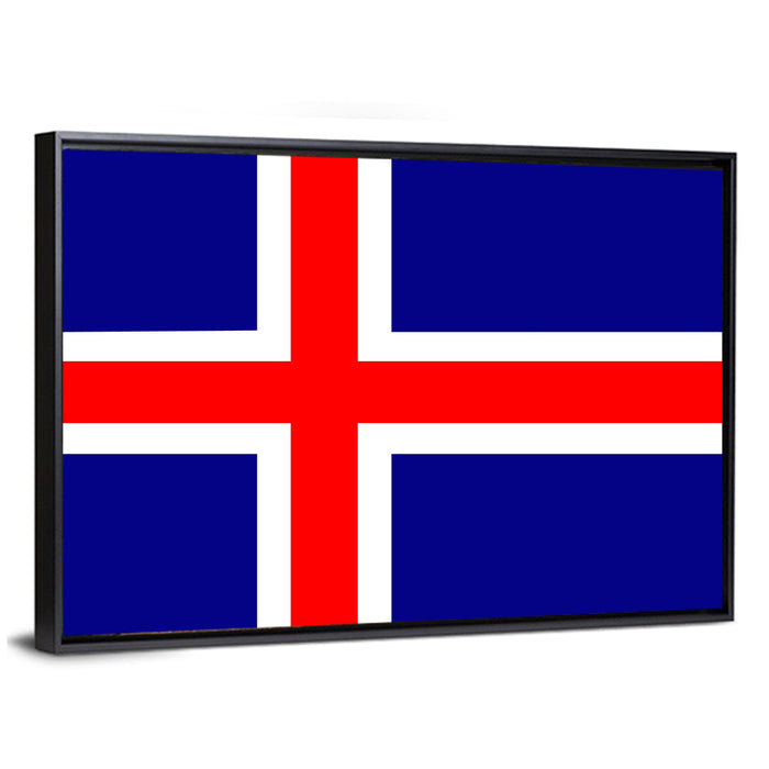 Icelandic Flag, Nordic Cross Wall Art as a framed canvas