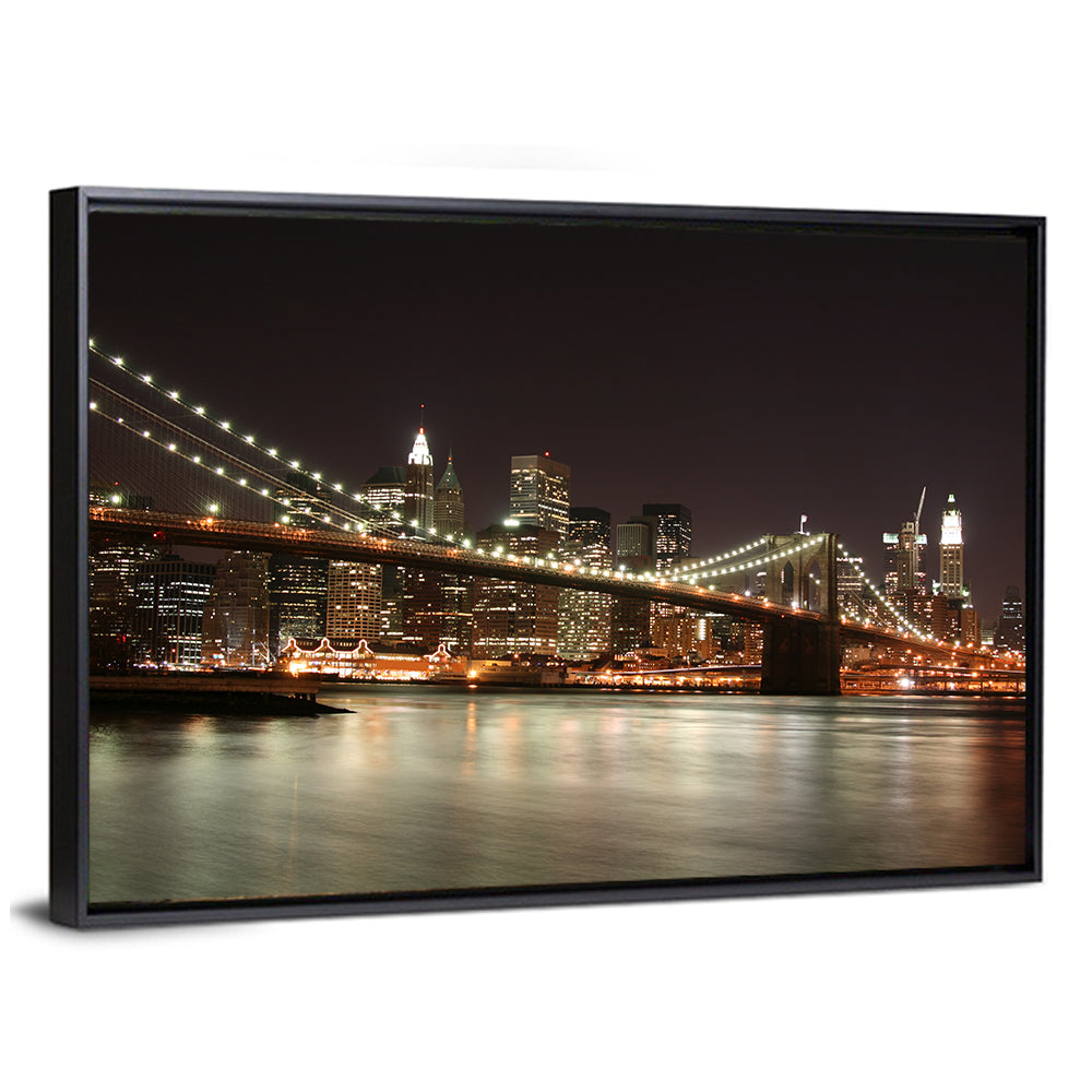 Brooklyn Bridge Night Skyline Wall Art