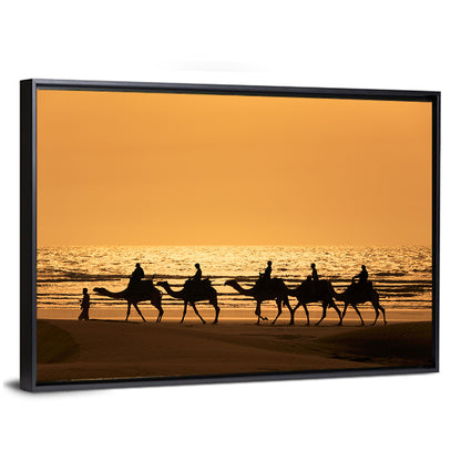 Camel Caravan at Sunset Wall Art