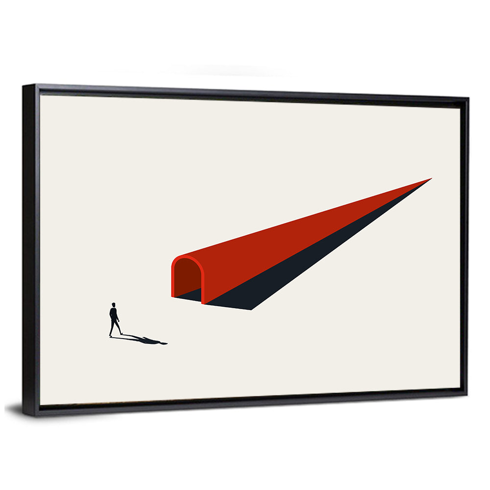 Silhouette in Red Tunnel Wall Art