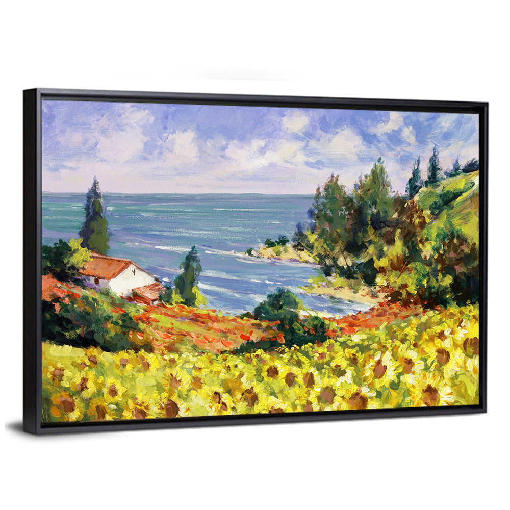 Sunflower Coastal Landscape Wall Art
