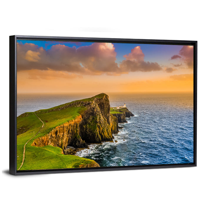 Neist Point Lighthouse Isle of Skye Wall Art as a framed canvas