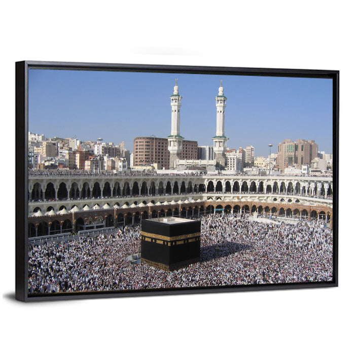 Kaaba at Masjid Al-haram Wall Art as a framed canvas