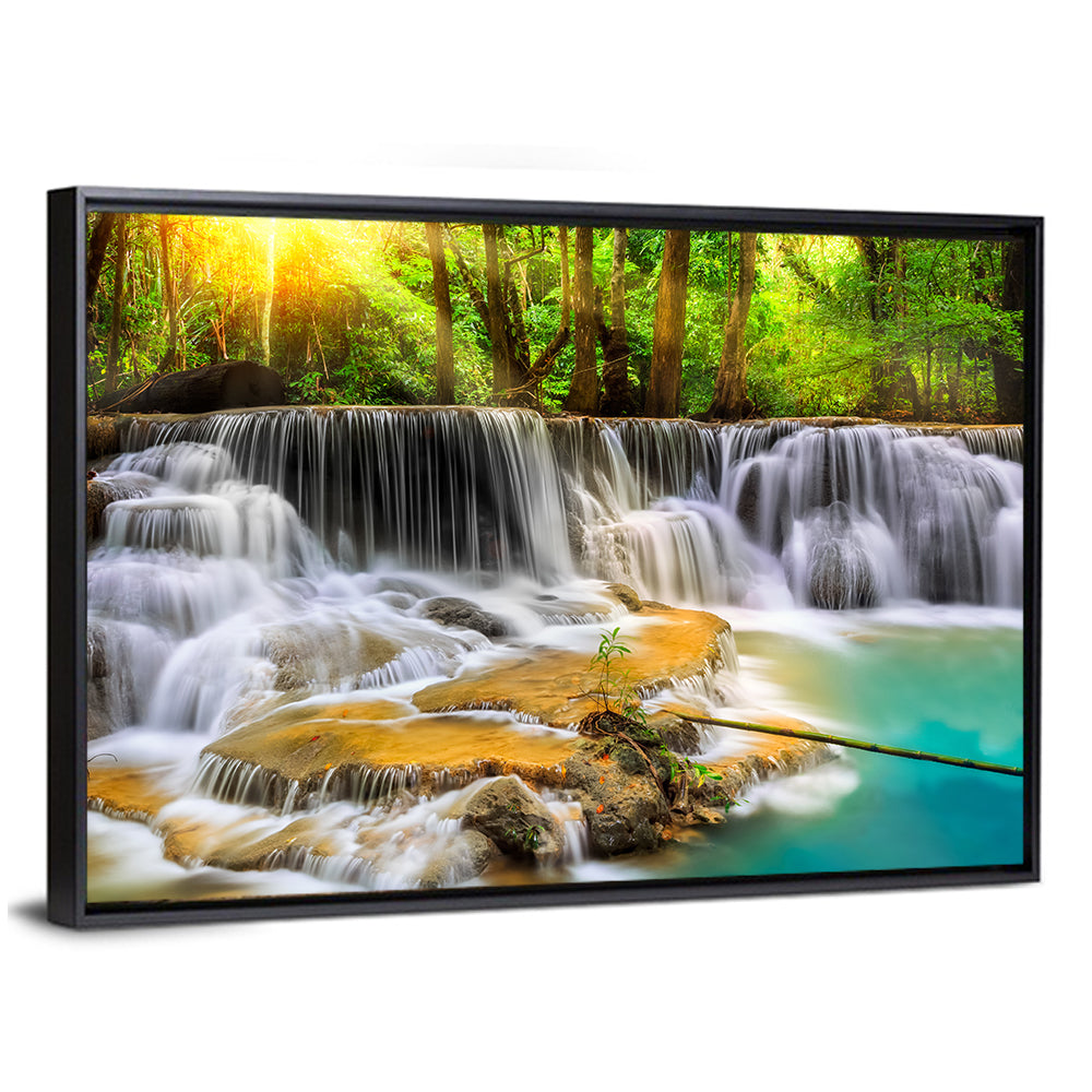 Sunlit Erawan Waterfall, Kanchanaburi Wall Art