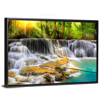 Sunlit Erawan Waterfall, Kanchanaburi Wall Art