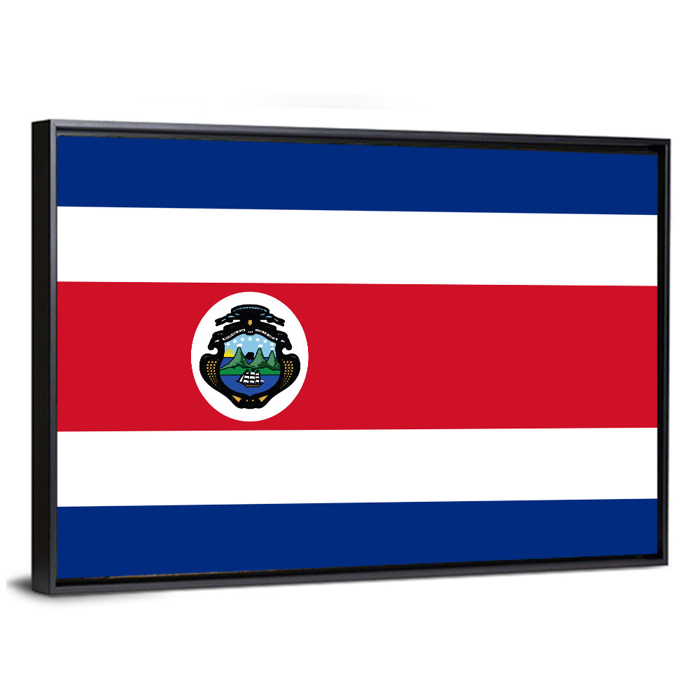 Costa Rica Flag with Coat of Arms Wall Art
