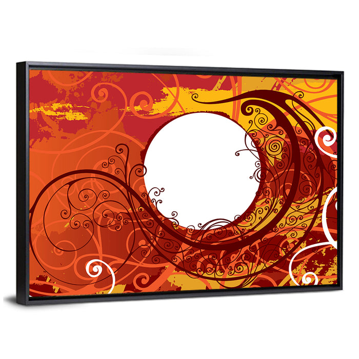 Floral Scrollwork Ornament Wall Art as a framed canvas