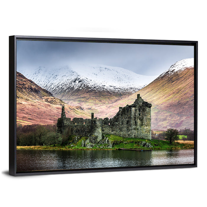 Kilchurn Castle in Winter, Loch Awe Wall Art as a framed canvas