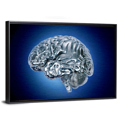 Chrome Brain Side Profile Wall Art
