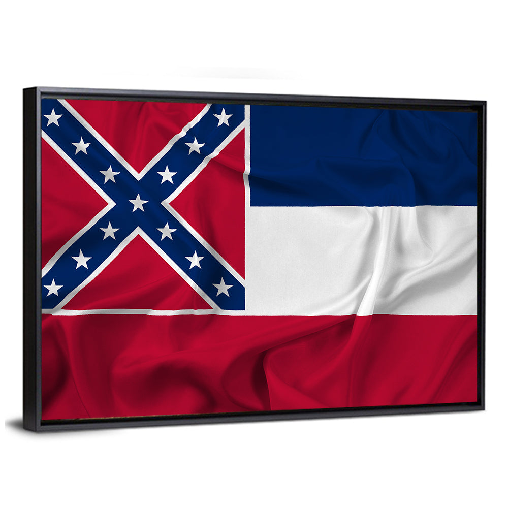 Mississippi State Flag Waving Wall Art