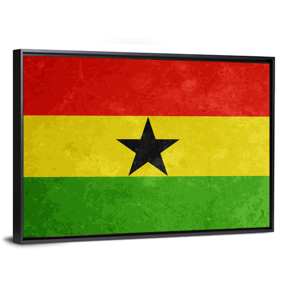 Ghana Flag with Centered Black Star Wall Art