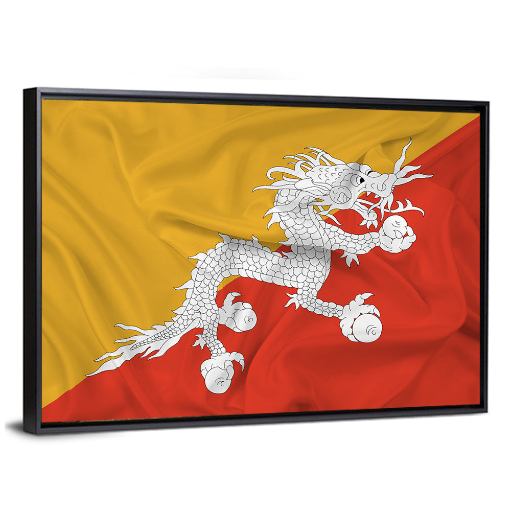 Waving Bhutan Flag Wall Art