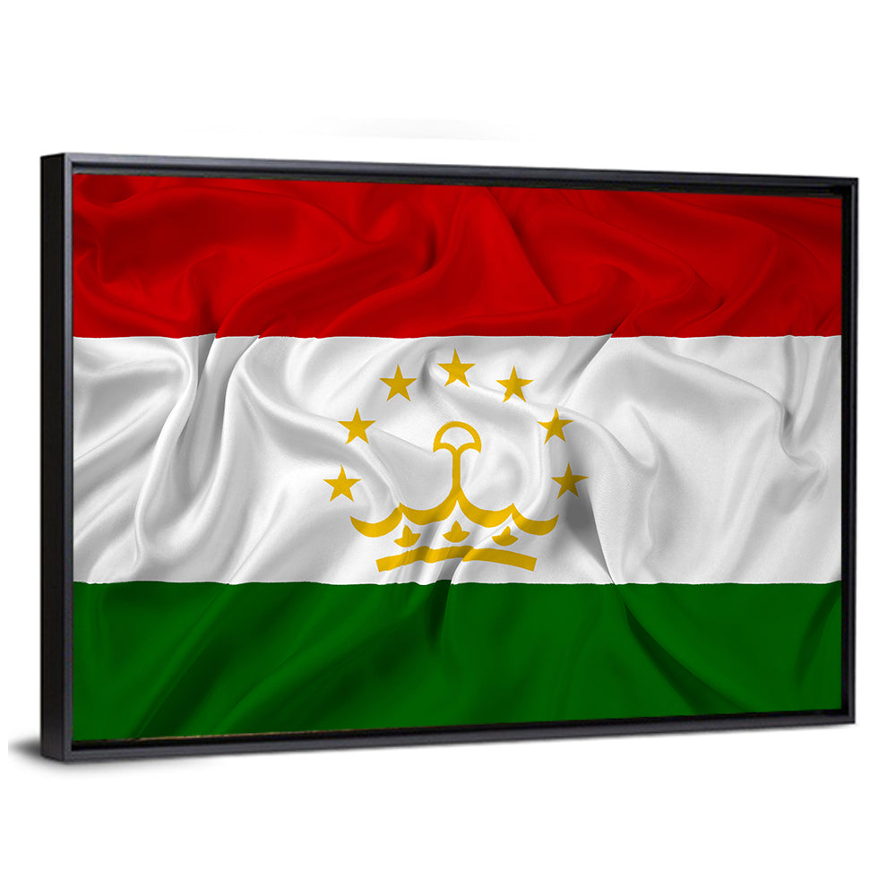 Tajikistan Flag with Crown Emblem Wall Art