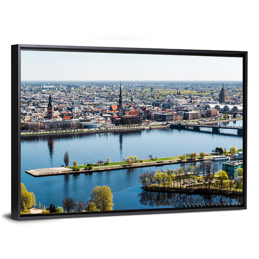 Riga Riverfront with St. Peter's Church Wall Art