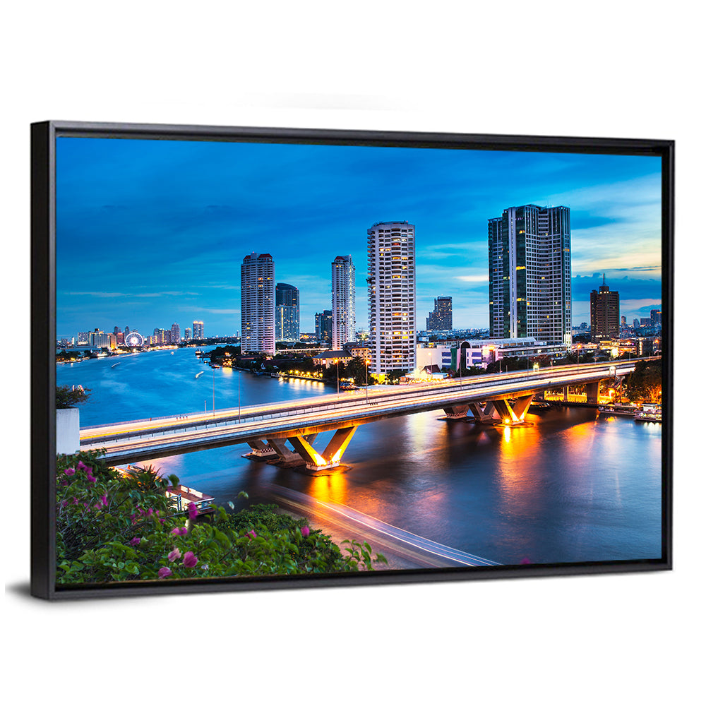 Chao Phraya River at Night, Bangkok Wall Art