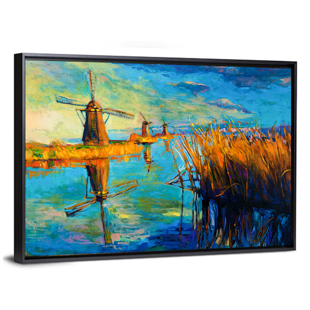Windmills by the Lake Wall Art
