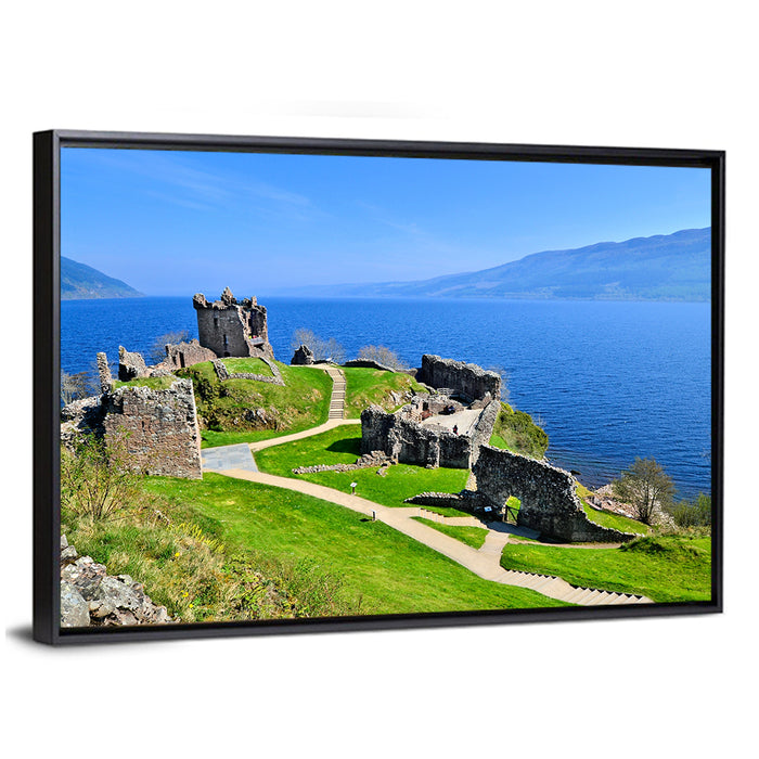 Urquhart Castle Ruins Wall Art as a framed canvas