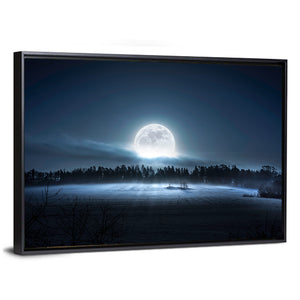 Moon Rising Over Forest Wall Art